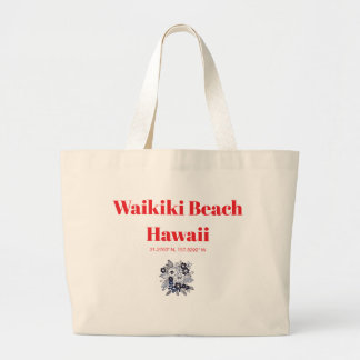 Floral Motif Waikiki Beach Jumbo Tygkasse