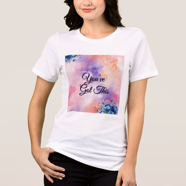 Floral motivational T-Shirt (Framsida)
