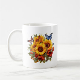 Floral Mug, Sunflower mug Kaffemugg