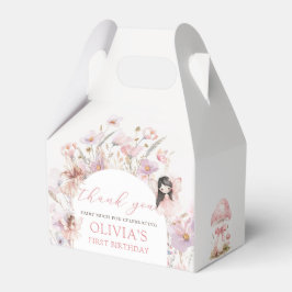 Floral Mushroom Fairy Birthday Favor Box Presentaskar