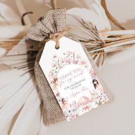 Floral Mushroom Fairy Birthday Gift Tags Presentetikett