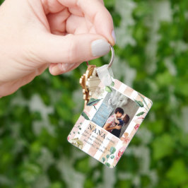 Floral Nana | Personlig nyckelring med foto