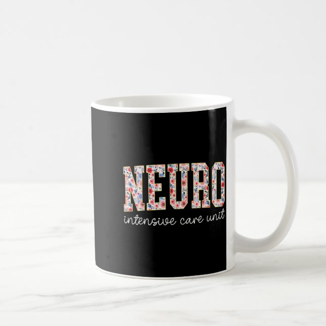Floral Neuro Icu Nurse Brain Neuroscience Icu Nurs Kaffemugg (Höger)
