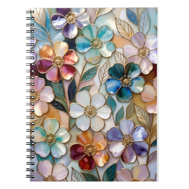 Floral Notebook Spiral Notes Journal Aesthetic Anteckningsbok (Framsidan)