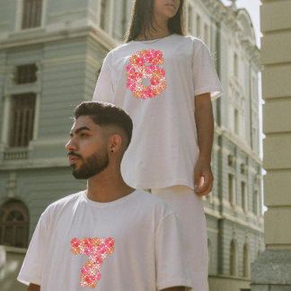 Floral Number 6 of 6 7 Duo Matching Valentine T Shirt