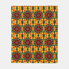 Floral Orange Fleecefilt