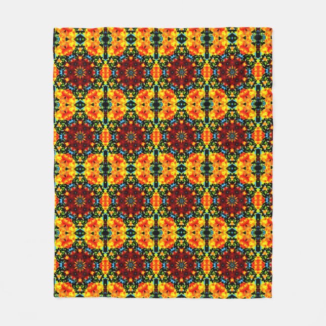 Floral Orange Fleecefilt (Framsidan)
