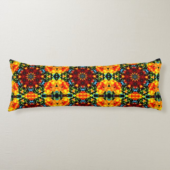 Floral Orange Kroppskudde (Framsidan)