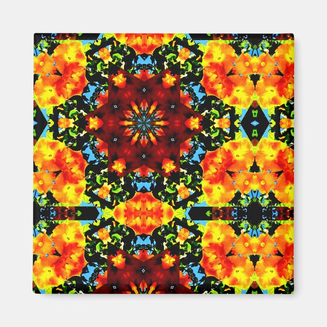 Floral Orange Magnet (Framsidan)