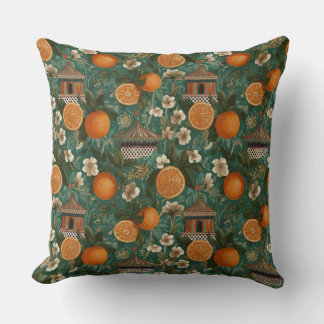 Floral Oranges Decorative Throw Pillow Kudde