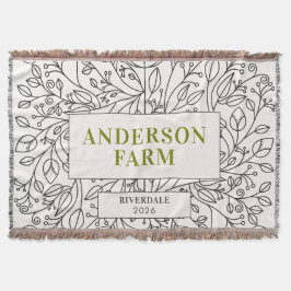 Floral Ornament Family Name, Black and White Filt