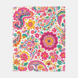 Floral Paisley Pattern Fleecefilt