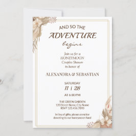 Floral Pampa Grass Honeymoon Shower Invitation Inbjudningar