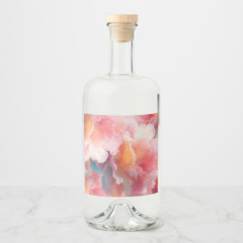 Floral Paper Plate Spritflaskor Etikett