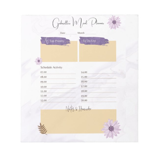 Floral Pastel Good Life Planner & Checklist Anteckningsblock (Framsida)