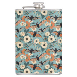 Floral Patchwork Halloween Bats & Flowers Fickplunta