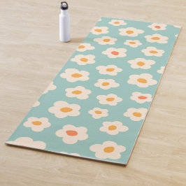 Floral Pattern Blue Fitness Yoga Mat