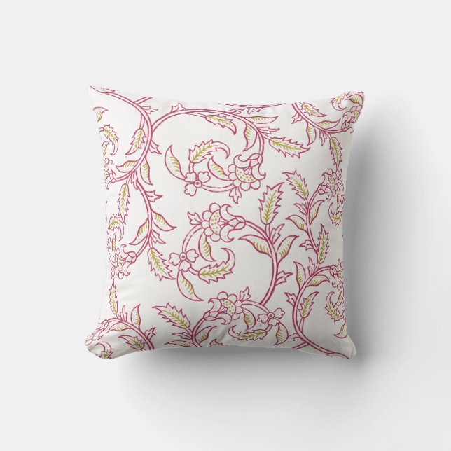 Floral Pattern Decorative Pillow – Elegant Botanic Kudde (Framsida)