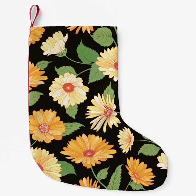 Floral pattern. Flower marigold seamless backgroun Liten Julstrumpa (Framsidan)