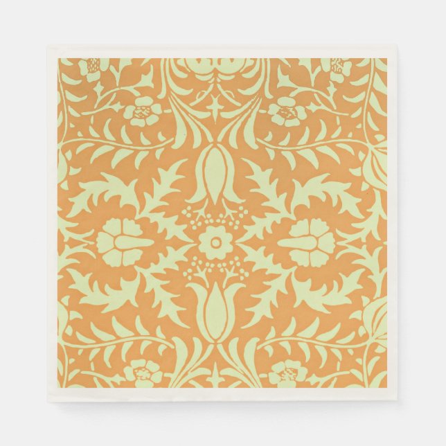 Floral Pattern, gold and pastel yellow design, Pappersservett (Framsidan)