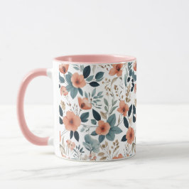 Floral Pattern in Pastel Tones Mugg