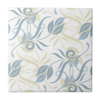 Floral Pattern in Slate Blue  Kakelplatta