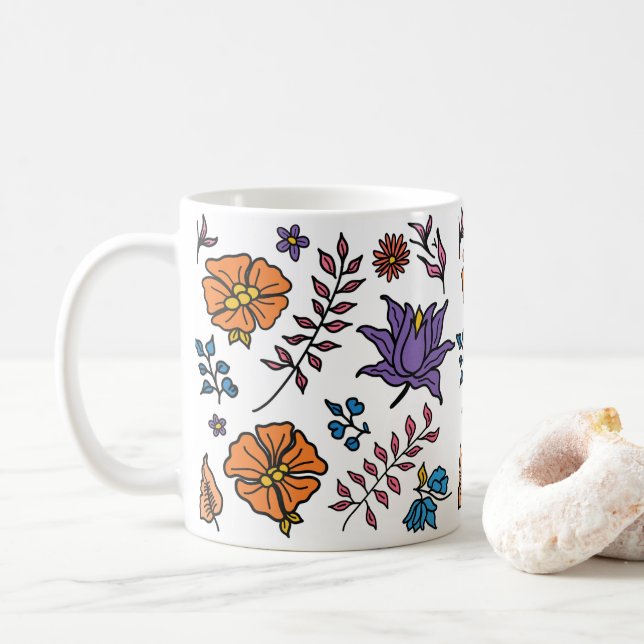 Floral Pattern Mug Kaffemugg (Med munk)