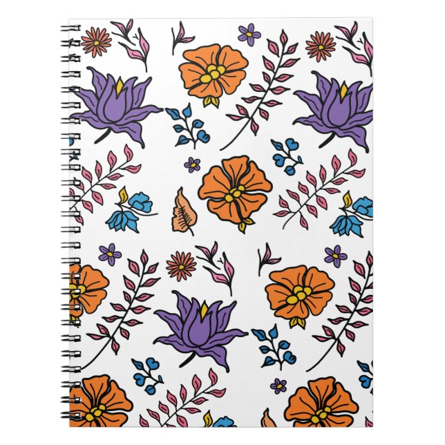 Floral Pattern Notebook Anteckningsbok (Framsidan)