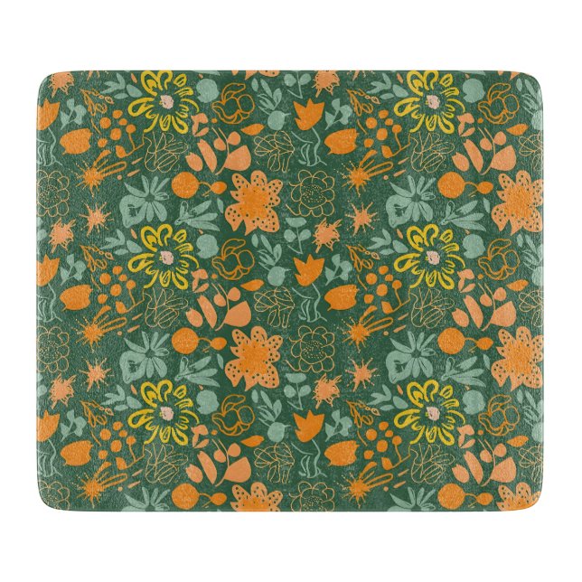 Floral pattern on a dark green background  (Framsidan)