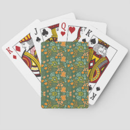 Floral pattern on a dark green background  casinokort