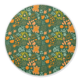 Floral pattern on a dark green background  knopp