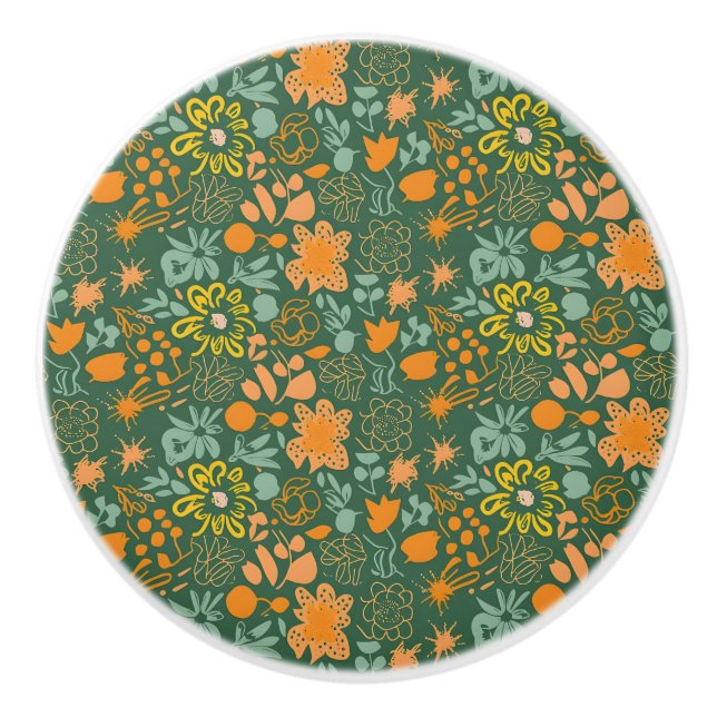 Floral pattern on a dark green background  knopp (Framsidan)