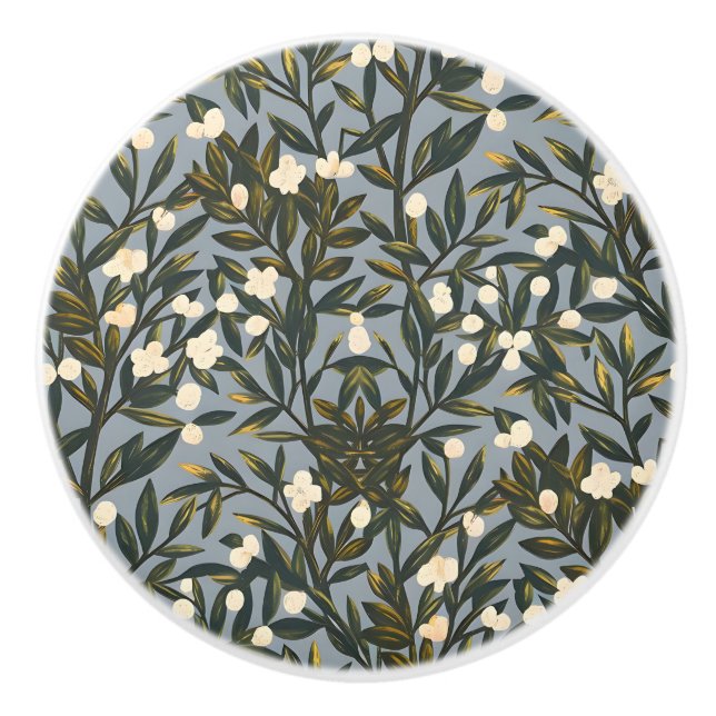 Floral pattern on  dusty blue-gray background knopp (Framsidan)