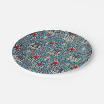 Floral pattern on green leaves blue background