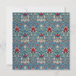 Floral pattern on green leaves blue background tack kort
