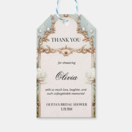 Floral Pearls Prosecco Bridal Shower Favor Presentetikett