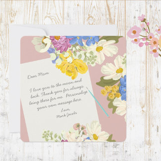 Floral Personal Love Note To Mother  Anteckningskort