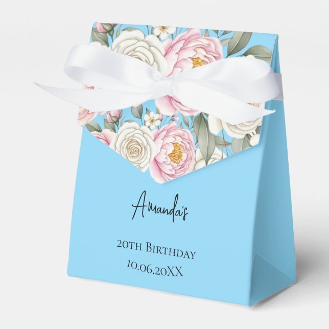 Floral Personalized Birthday Favor Box Presentaskar (Framsidan Sidan)