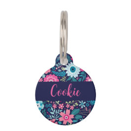 Floral pet tag djurbricka