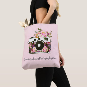 Floral Photography Business Company Namn Camera Tygkasse