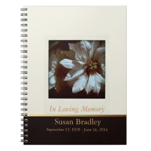 Floral Photography Clematis 3 Funeral Guest Bok Anteckningsbok