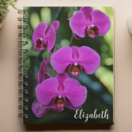 Floral Photography Elegant Lila Orchid Anpassnings Anteckningsbok