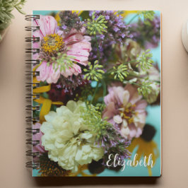Floral Photography Elegant Wildblommor Anpassnings Anteckningsbok