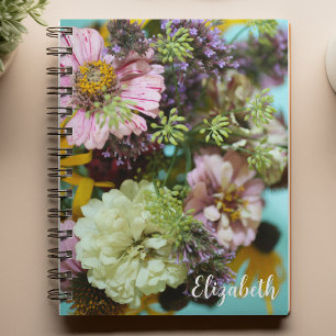 Floral Photography Elegant Wildblommor Anpassnings Anteckningsbok