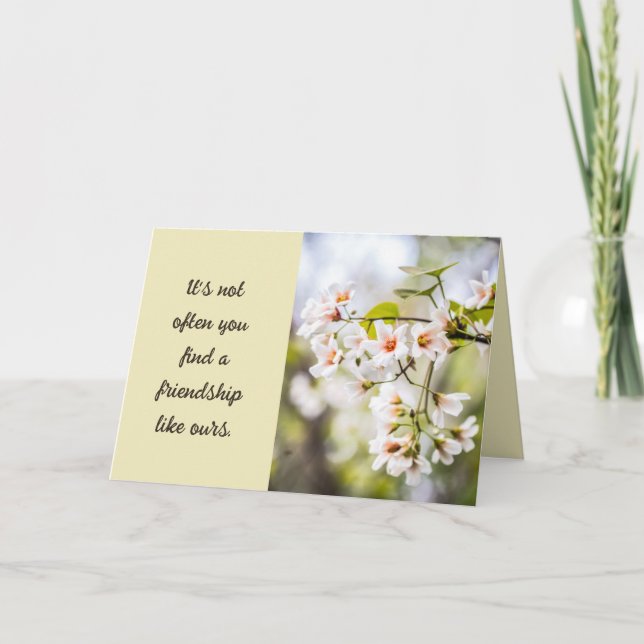 Floral Photography Long Vänskap Typography Kort (Framsida)