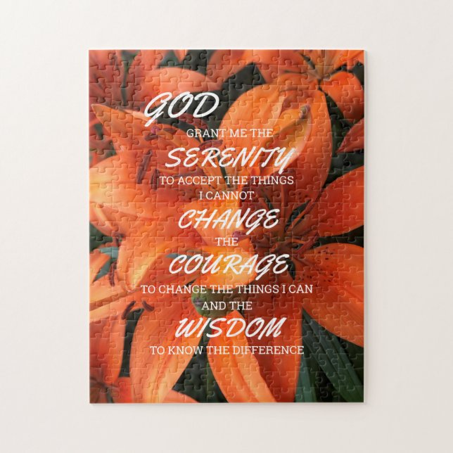 Floral Photography Serenity Prayer Flowers Pussel (Vertikal)