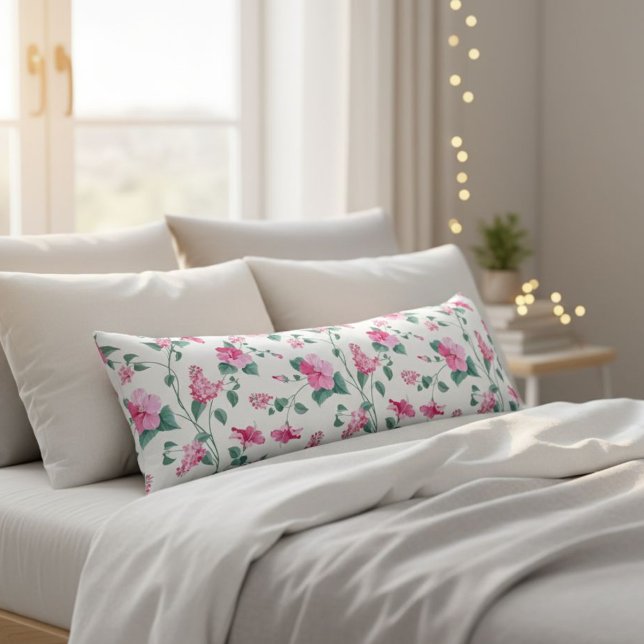 floral pillow, flower print pillow, decorative  kroppskudde (Skapare uppladdad)