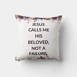 Floral pillow with a simple religious quote kudde