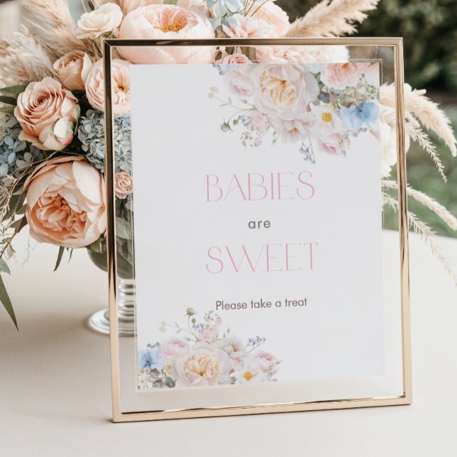 Floral Pink Baby Shower Babies are Sweet Poster (Skapare uppladdad)