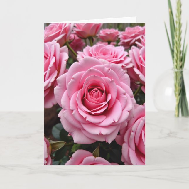 Floral Pink Bloom Art Card Kort (Framsida)